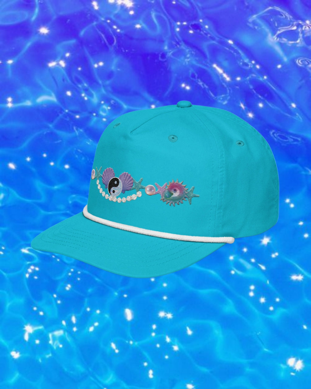 Shells and stars snapback cap