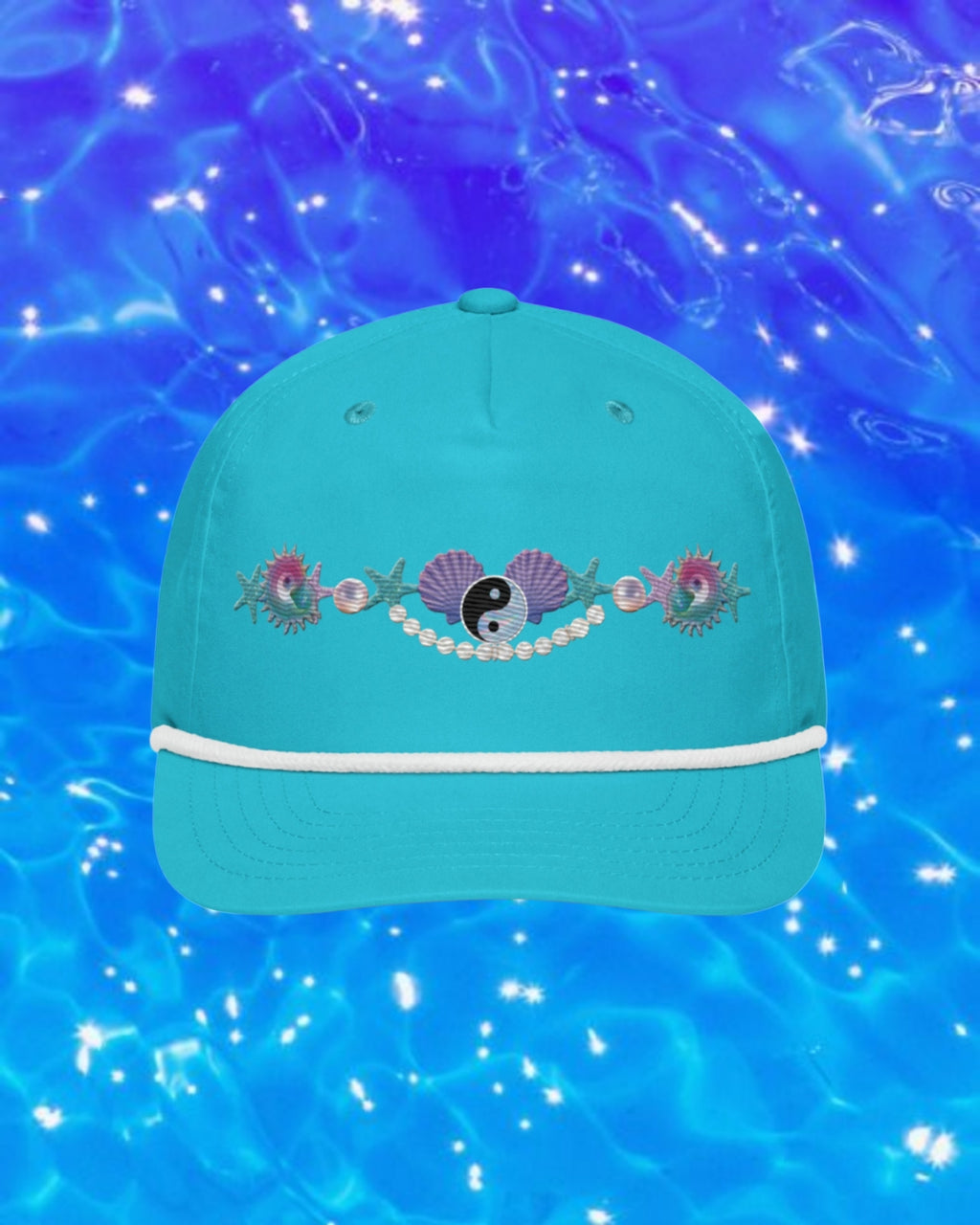 Shells and stars snapback cap