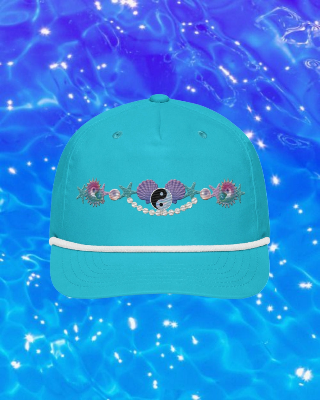 Shells and stars snapback cap