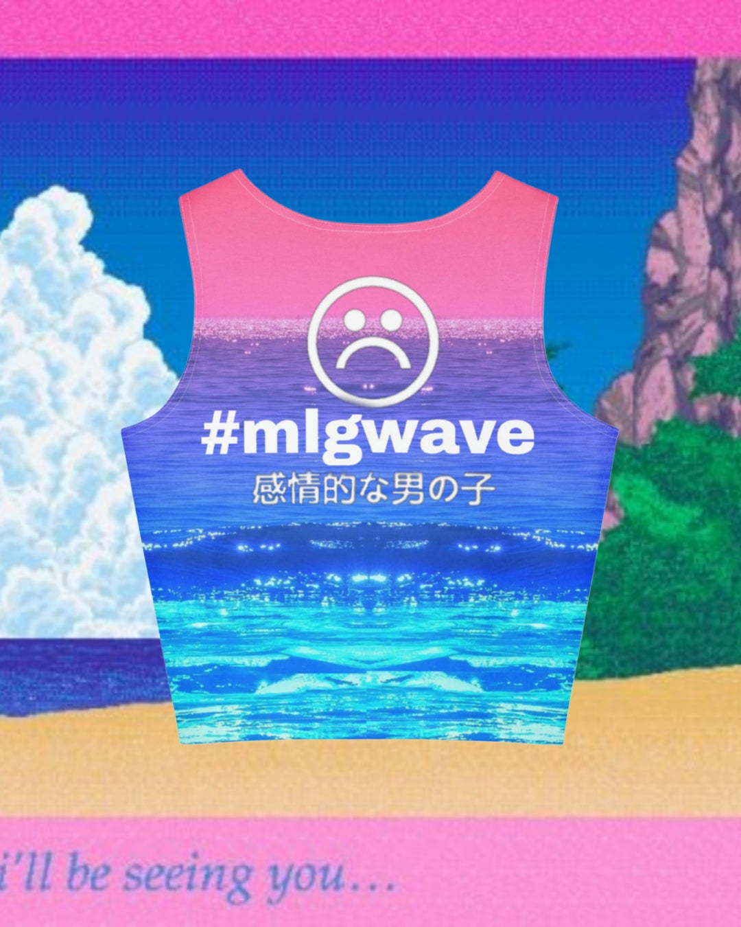 Paris Dolphin cropped tank